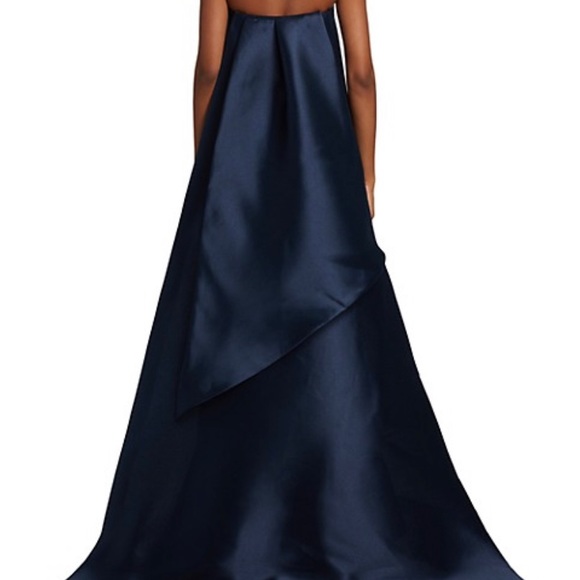 BHLDN Amsale Shera Strapless Dress with train size 8 Navy - Picture 6 of 10